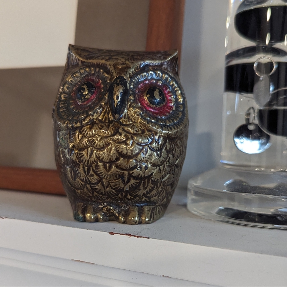 Vintage brass owl